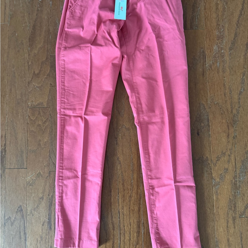 New women’s Vineyard Vines Stitch Waist Twill Jetty Red Pants Size 0